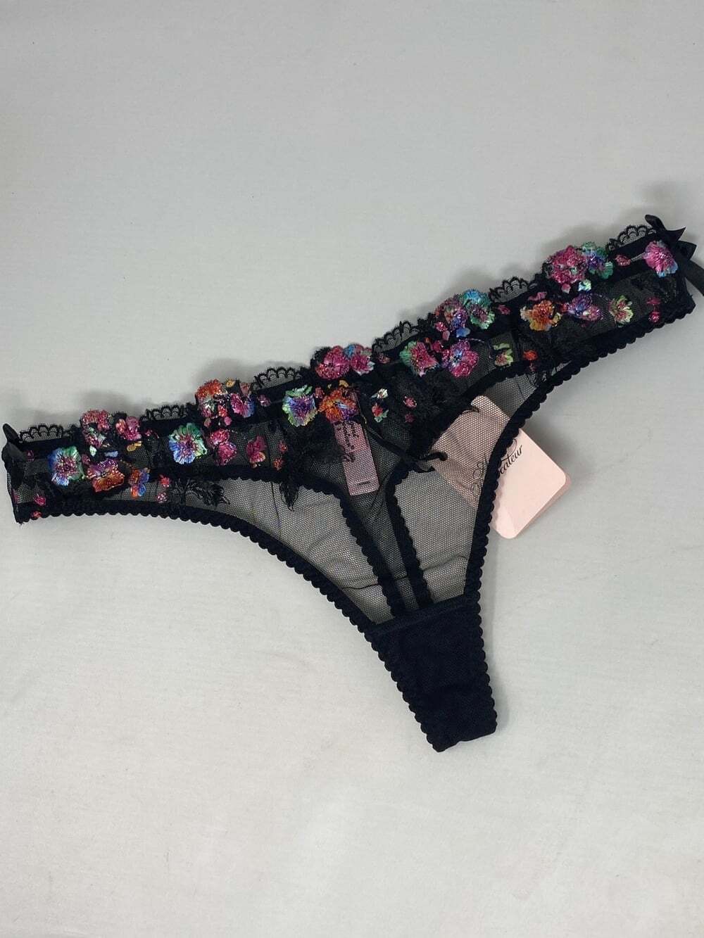 Agent Provocateur Ivey Black Multi Thong AP3 Medium NWT